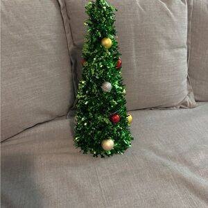 Festive Green Holiday Tree with Ornaments